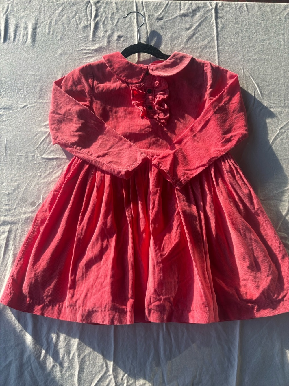 Jacadi Coral Pink Long-Sleeve Ruffle Dress